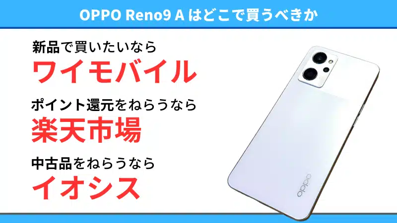 OPPO Reno9 Aは結局どこで買うべきか