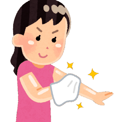 ピカピカに磨く女性