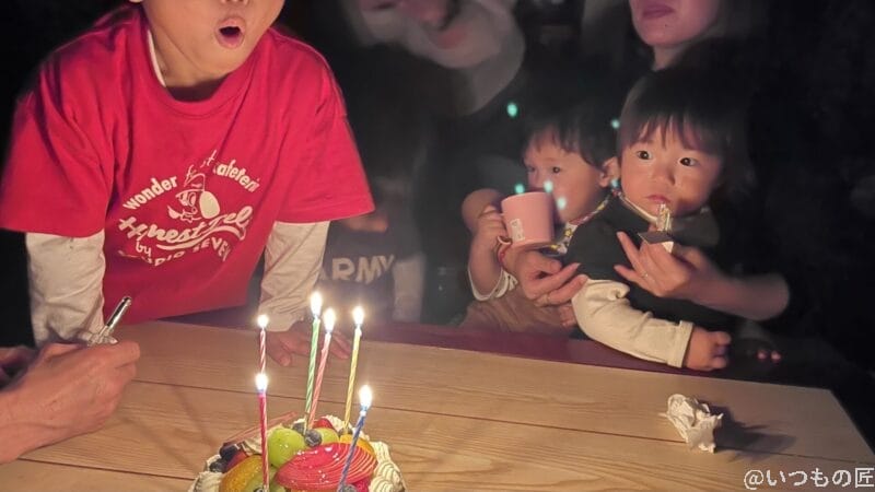 iPhone 12 Pro MAXで誕生日会のケーキを消す瞬間を撮影してみました。これが筆者はキレイに撮影したかった！