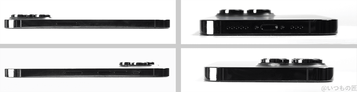 iPhone14 Pro 側面の上下左右です。