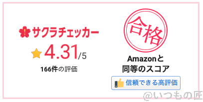 Xperia Ace Ⅲの耐衝撃型ケース（クリア素材）のサクラチェッカーの結果：4.31