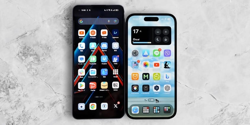 OPPO Reno9 AはiPhone14 Proより画面サイズが大きくてキレイ