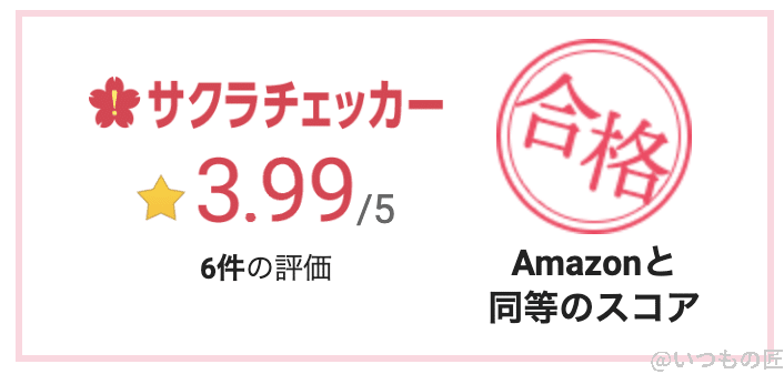 サクラチェッカーの結果：3.99
