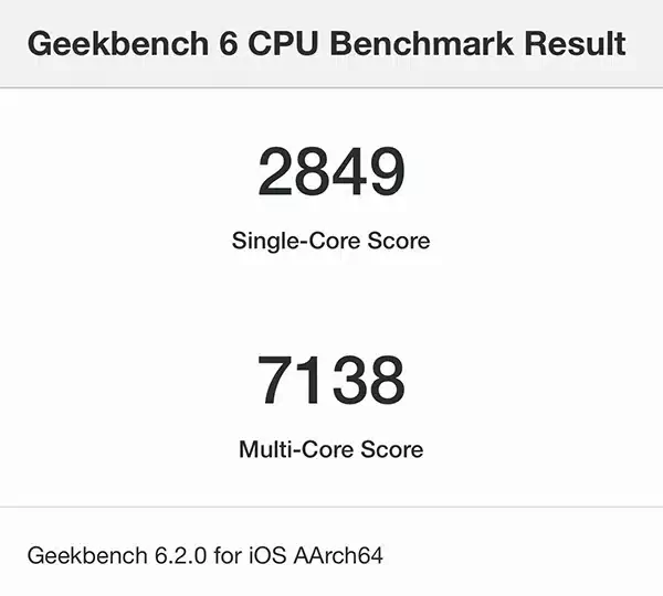 iPhone15 ProのGeekBench6 測定結果１回目