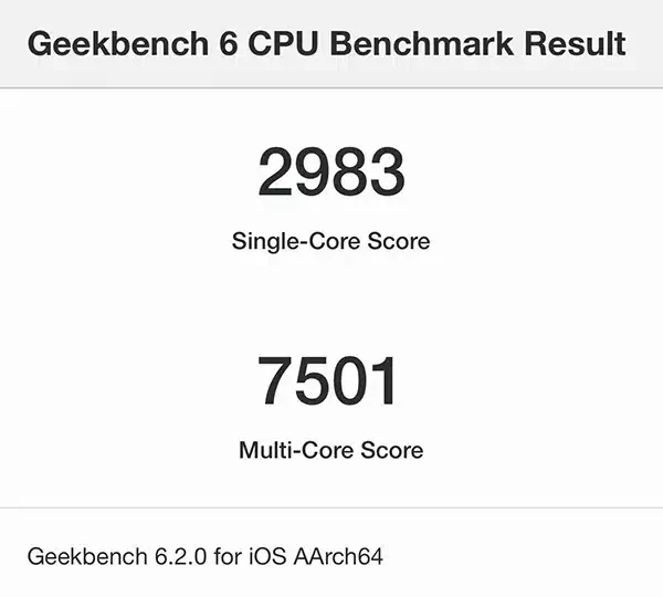 iPhone15 ProのGeekBench6 測定結果３回目