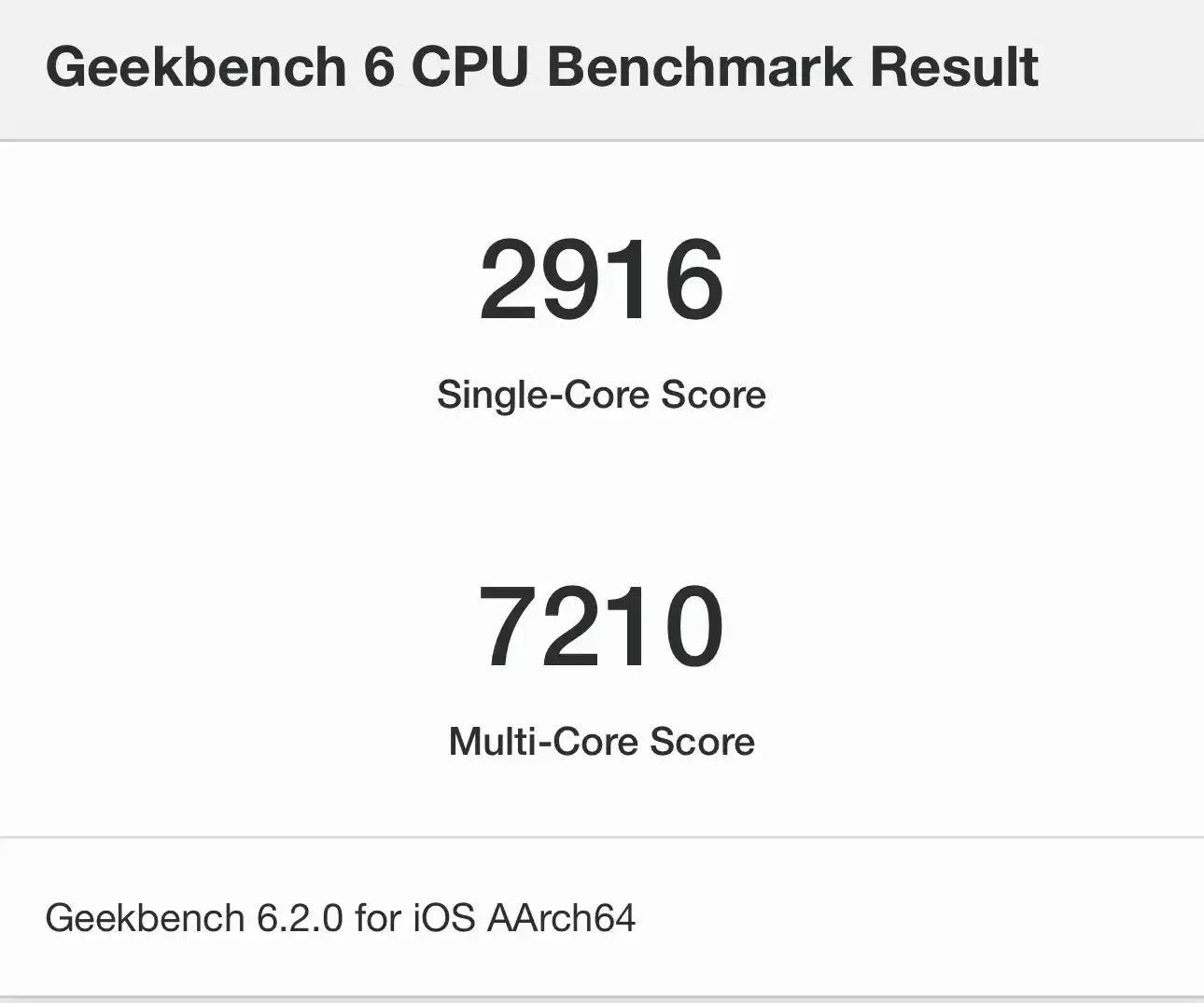 iPhone15 Pro MaxのGeekBench6 測定結果１回目