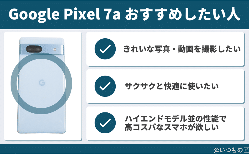 Google Pixel 7a おすすめしたい人