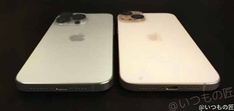 iPhone15 Pro(左)とiPhone15 Plus(右)