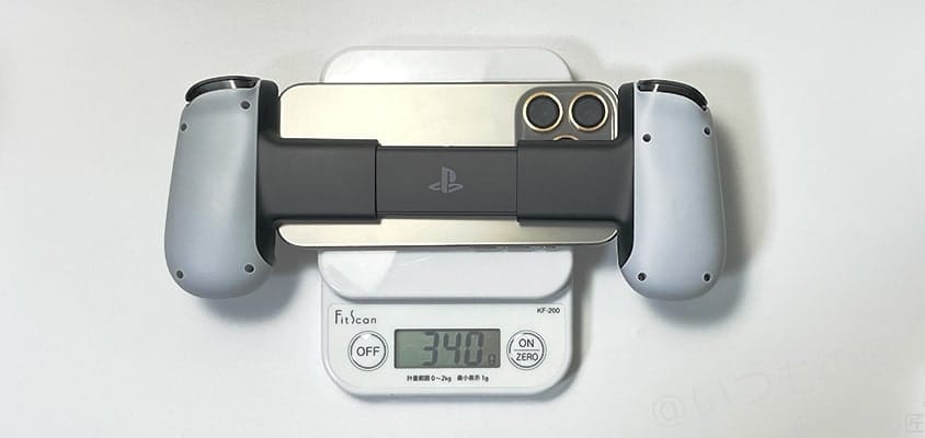 BackBone One レビュー iPhone15 原神 Backbone OneとiPhone15 Proの重量は340g