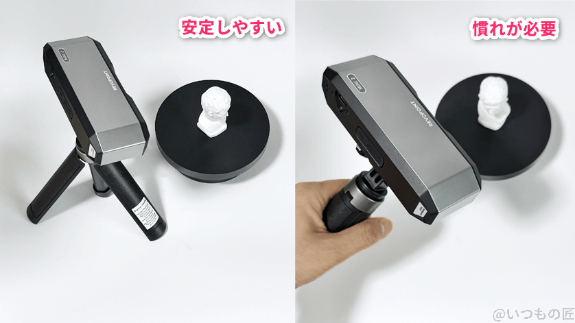 スキャナーを固定して、スキャン対象を動かす