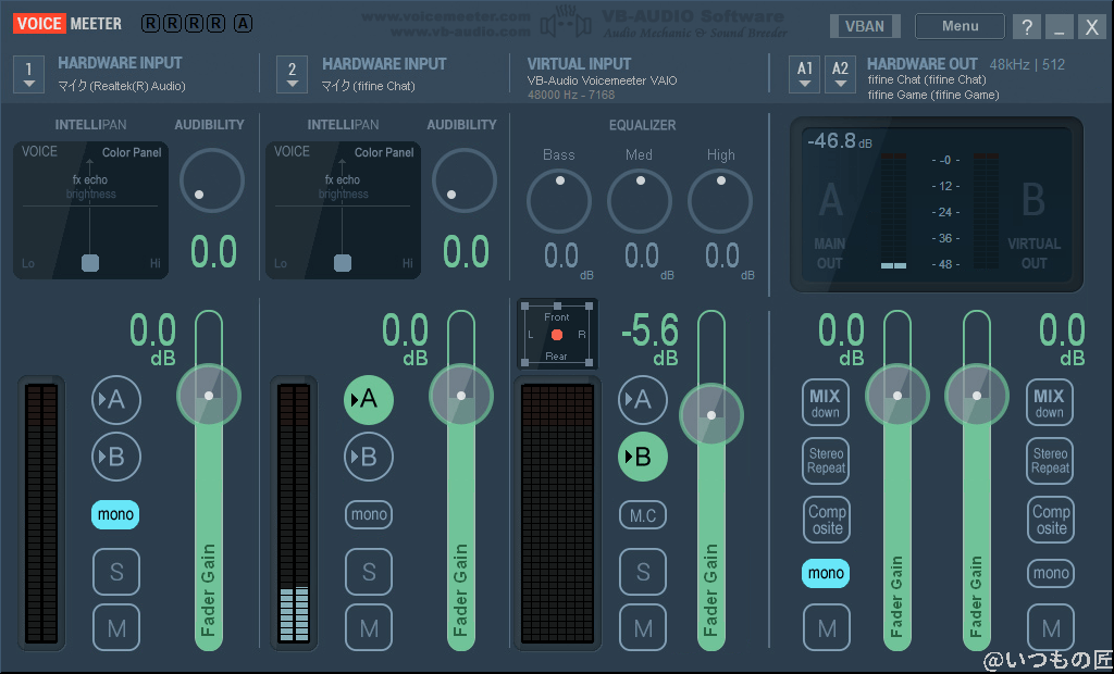 FIFINE AmpliGame AM6 レビュー VoiceMeeter