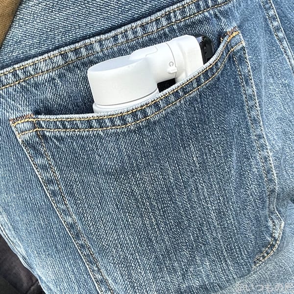 Insta360 Flow レビュー
ジーパンの後ろポケットに入れた