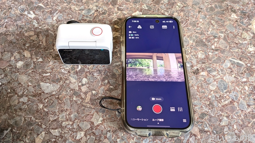 Insta360 GO3 レビュー
insta360 GO3とiPhone15 Proでアプリ表示