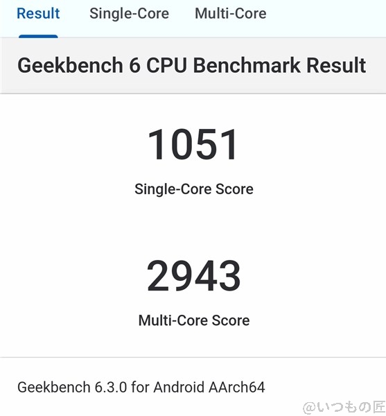 Libero Flip ベンチマーク Antutu Geekbench 6 CPUBenchmark 計測結果