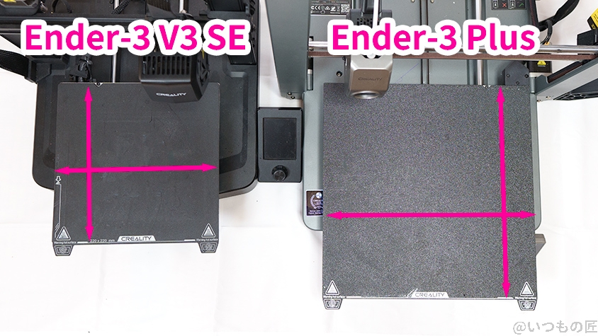 Ender-3 V3 Plus 比較
ベッドサイズの違い１
