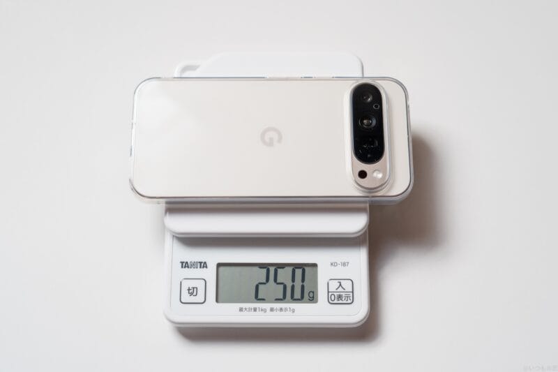 Google Pixel 9 Pro XL 口コミ 評判
Google Pixel9 Pro XL ケース付きの重量