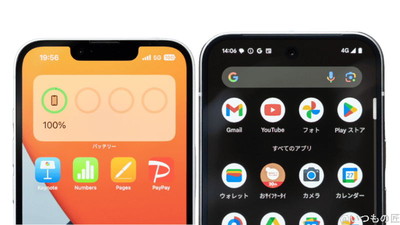 iPhone16eとGoogle Pixel 9の正面デザイン
