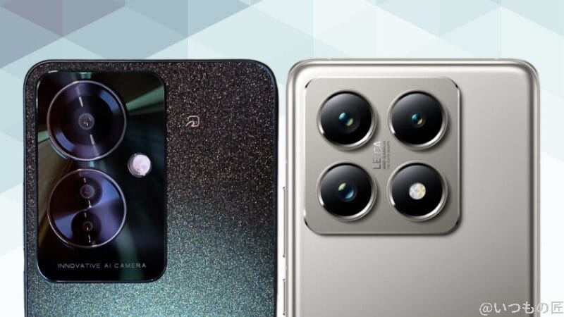 OPPO Reno11 AとXiaomi 14Tの背面カメラデザイン