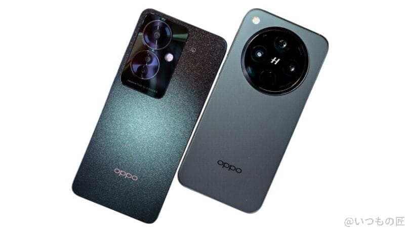 OPPO Reno11 AとOPPO Find X8の背面デザイン