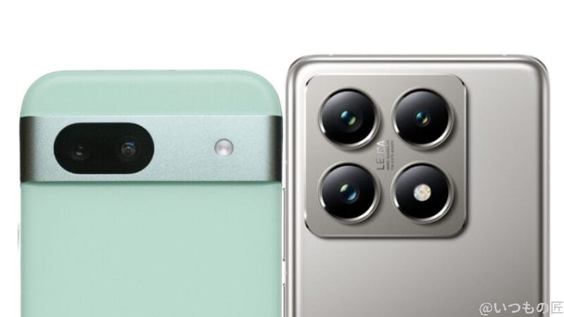 Google Pixel 8aとXiaomi 14Tの背面カメラデザイン