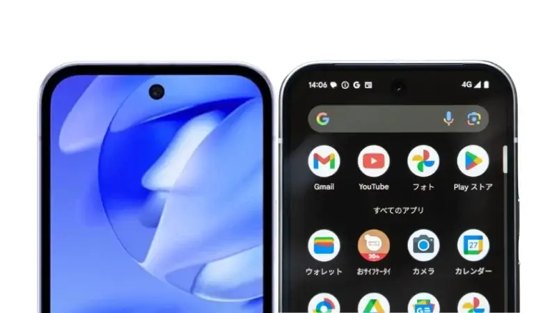 Google Pixel 9aとGoogle Pixel 9の正面デザイン